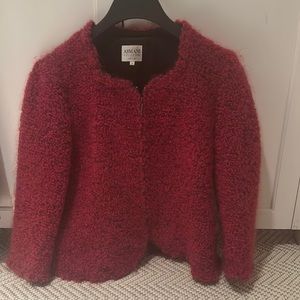 ARMANI COLLEZIONI Magenta Boucle Jacket Blazer